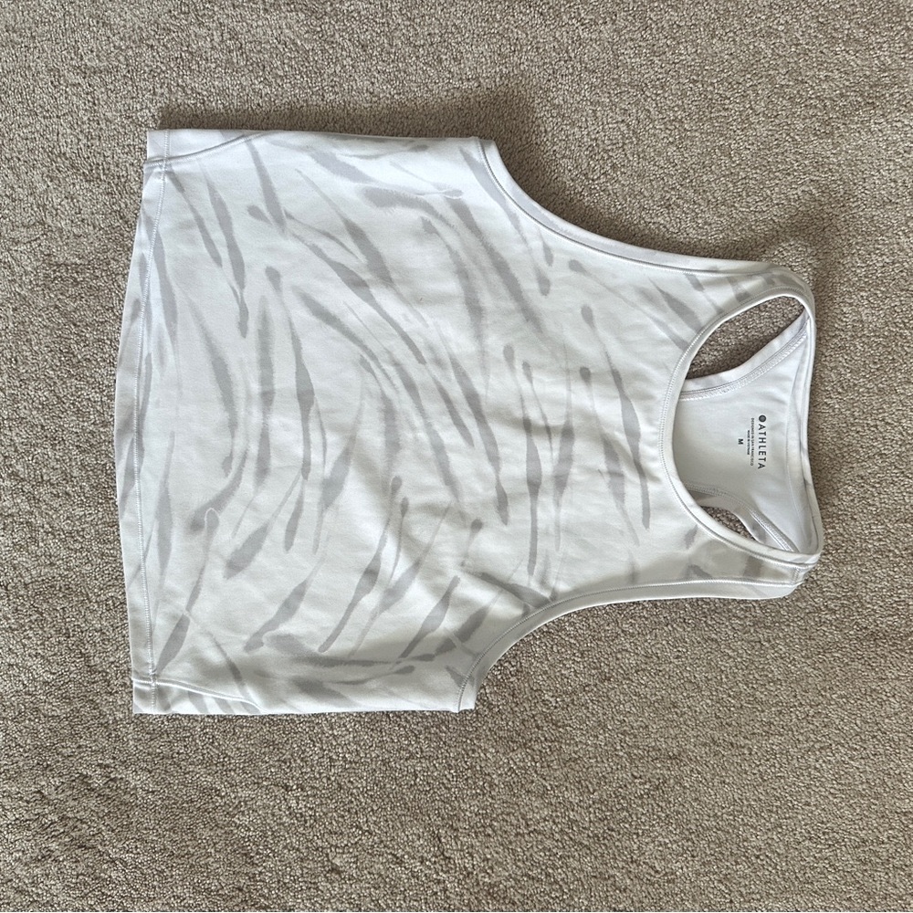 Athleta White and Gray Crop Tank Top